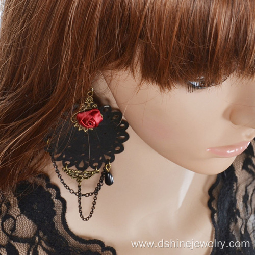 Handmade Tassels Black Lace Earrings For Women Wholesale